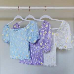 3 set Daisy Summer Crop Top